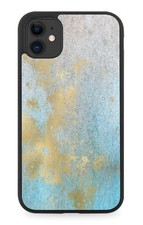 Blue and Gold Worn Marble Look