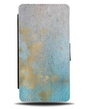 Blue and Gold Worn Marble Look